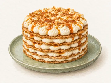 Открытый медовик с солёной карамелью